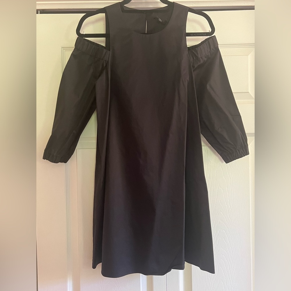 Tibi Black Cold Shoulder Short Dress